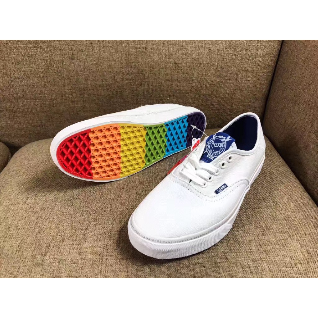 vans with rainbow bottom