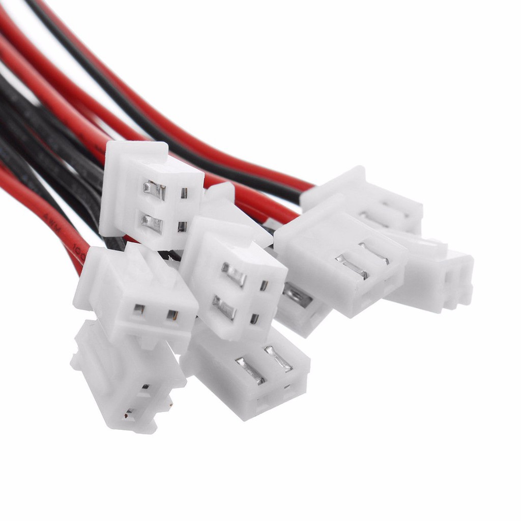 PTPTRATE 10 Sets New 2 Pin Mini Micro JST XH2.54mm 24AWG Connector Plug