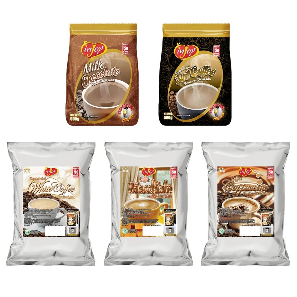 Injoy Vendo Powder Milk Chocolate, Coffee 3in1, White Coffee