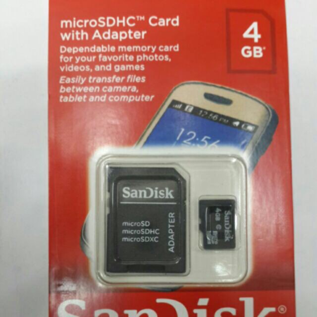 Wholesale Sandisk Micro Sd C A Memory Card 4gb 4 Gb Shopee Philippines