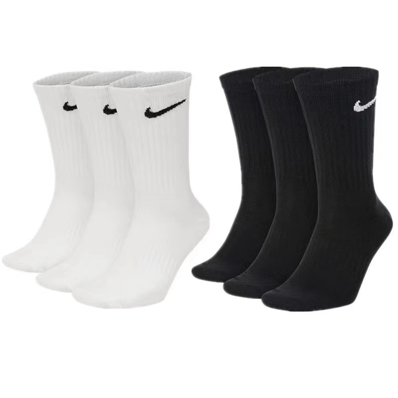 1Pair Mid Cut Black/White Basketball Socks For Men Shopee Philippines
