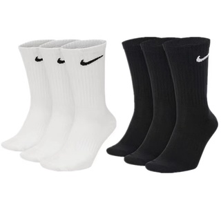1Pair Mid Cut Black/White Basketball Socks For Men