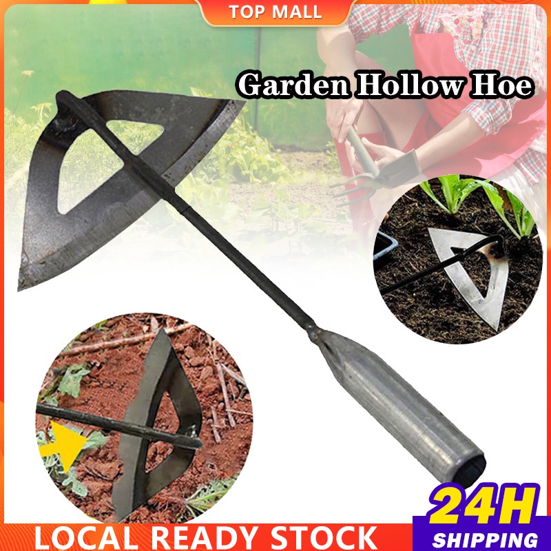 Hollow Hoe For Gardening B Hardened Hollow Hoe Handheld Weeding Rake Loosening Soil Tool Hand-Held All-Steel Hardened Hollow Hoe Farm Garden Tool Weeding Rake 