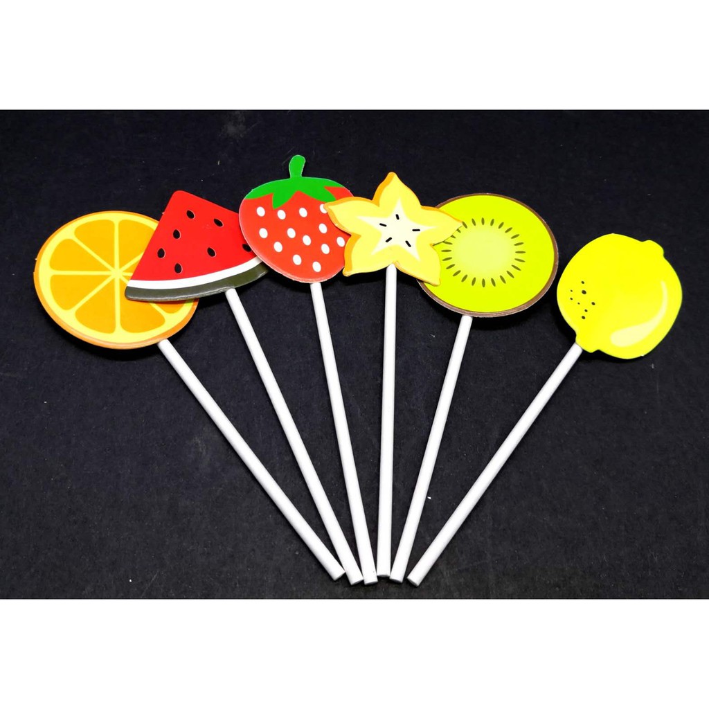 SET OF 6 Fruit Cupcake Toppers 6 pcs / pack Cute cupcake toppers Party