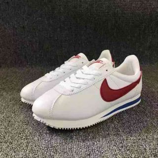 nike cortez leather white red blue