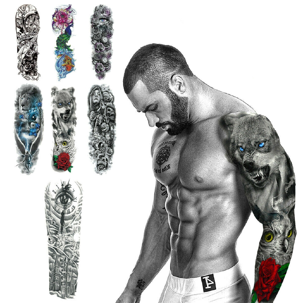 Large Full Arm Sleeve Temporary Tattoo Stencil Sticker Body Art 3d Waterproof Shopee Philippines