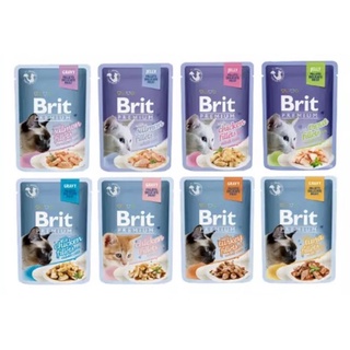 Brit Premium Cat Pouch GRAVY FILLET Wet Food  85G
