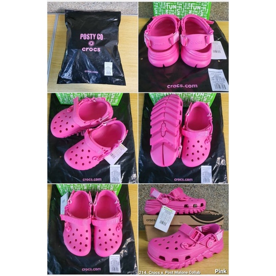 ONHAND Authentic 214. Crocs x Post Malone Collaboration Color Pink Posty Co  | Shopee Philippines