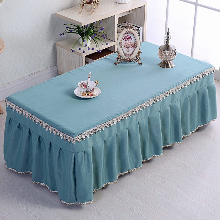 teal table cover