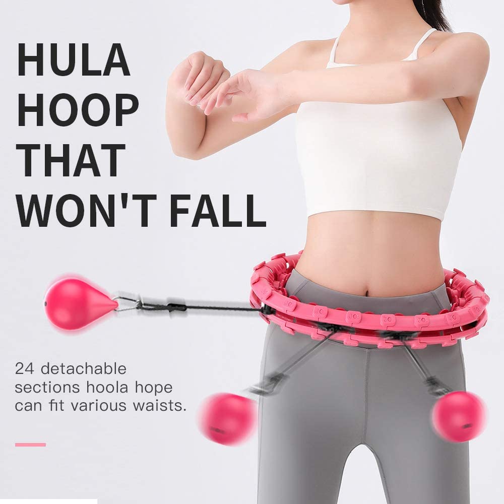 Fitness Smart Hula Sport Hoop Detachable Weighted Hoops Lose Weight Home Workout 