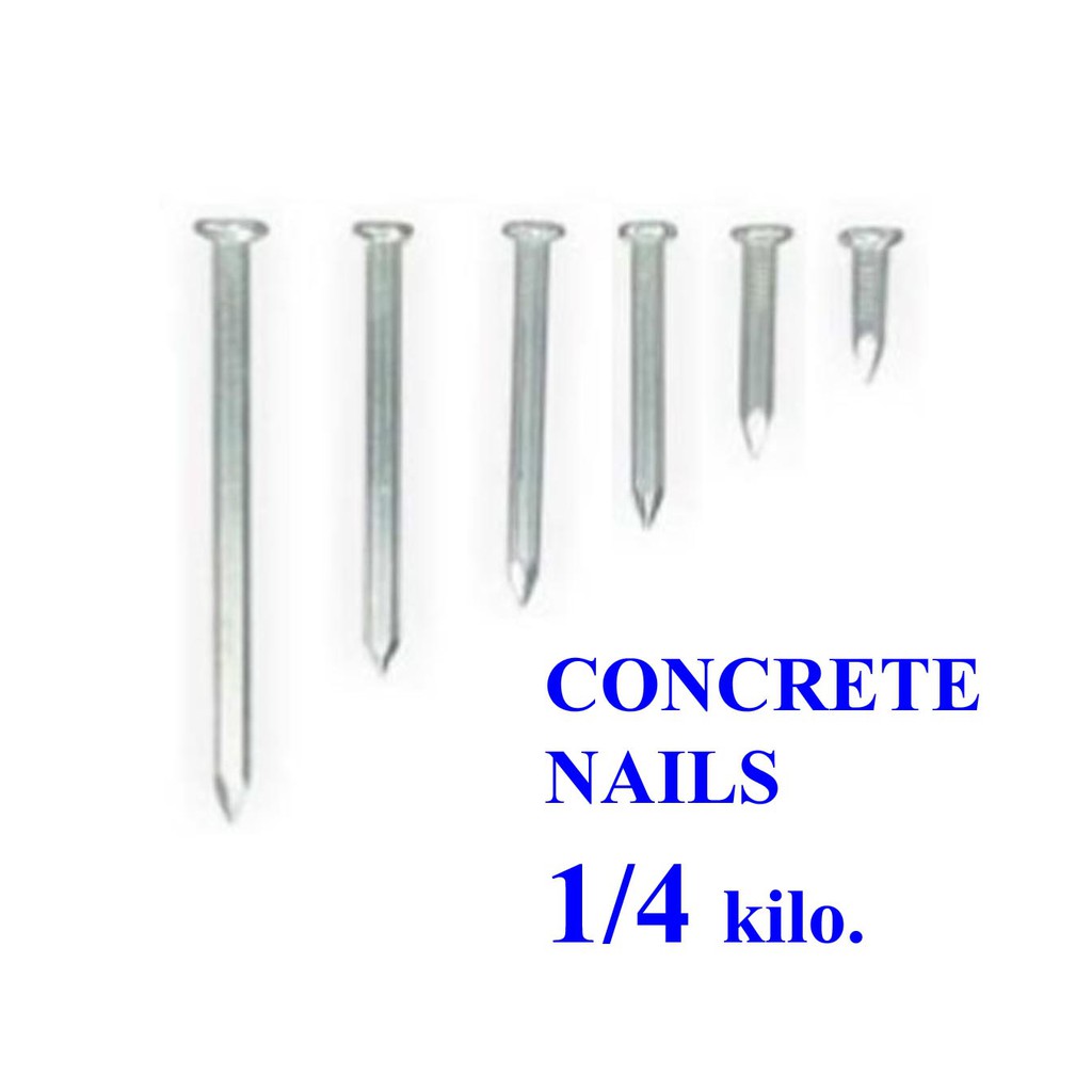 Concrete Nail / Nails / Pako Size 1" 1-1/2" 2" 2-1/2" 3" 4" 1/4 Kilo Masonry  | Shopee Philippines