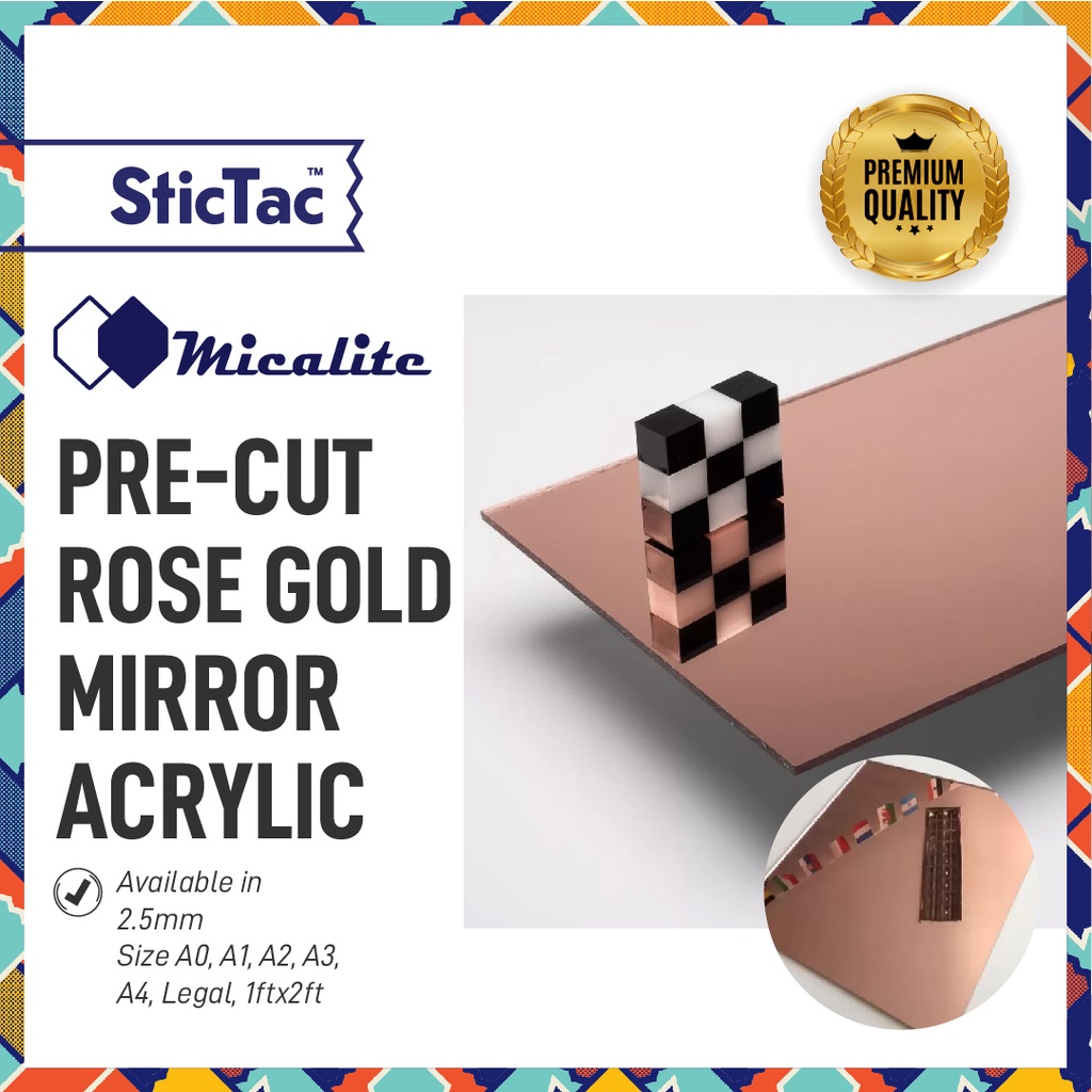 MICALITE ROSE GOLD ACRYLIC MIRROR WHOLE SHEET ACRYLIC MIRROR INTERIOR