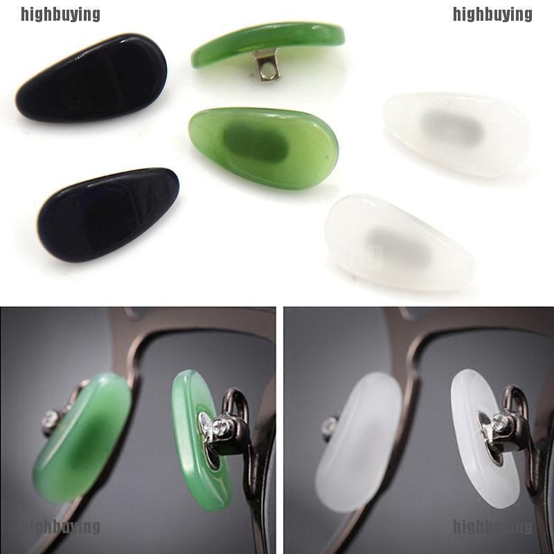ღღ 1Pairs Antislip Jade Nose Pads Stick on Nose Pad for Eyeglasses