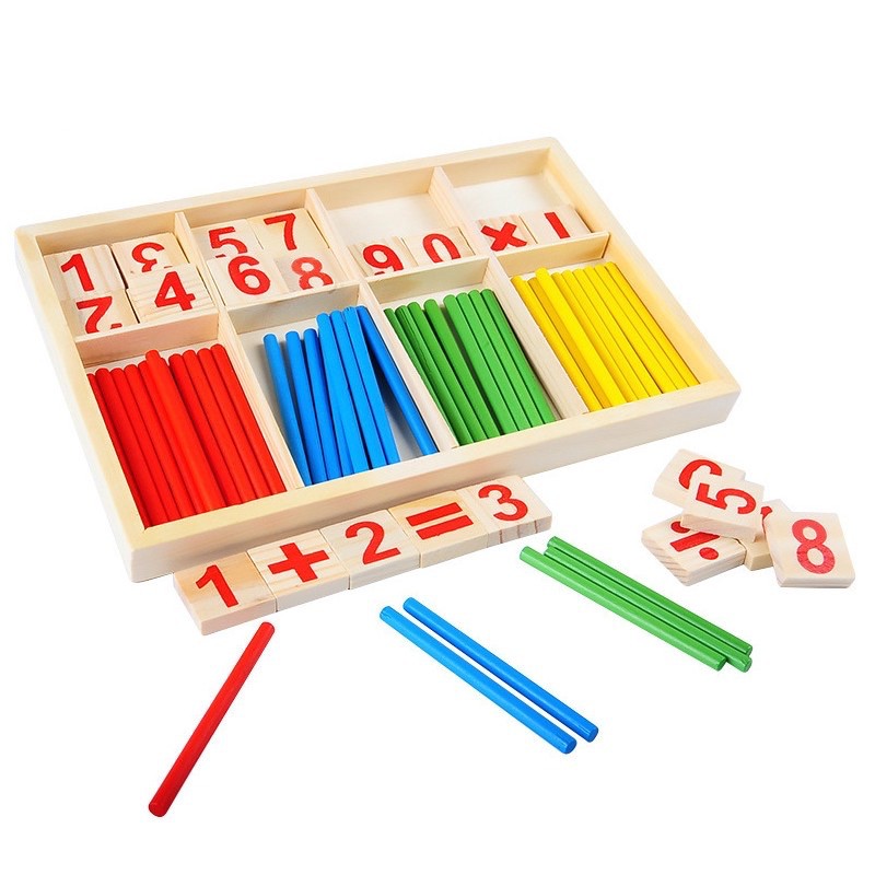 ED shop wooden digital stick counting game color number box educationd ...