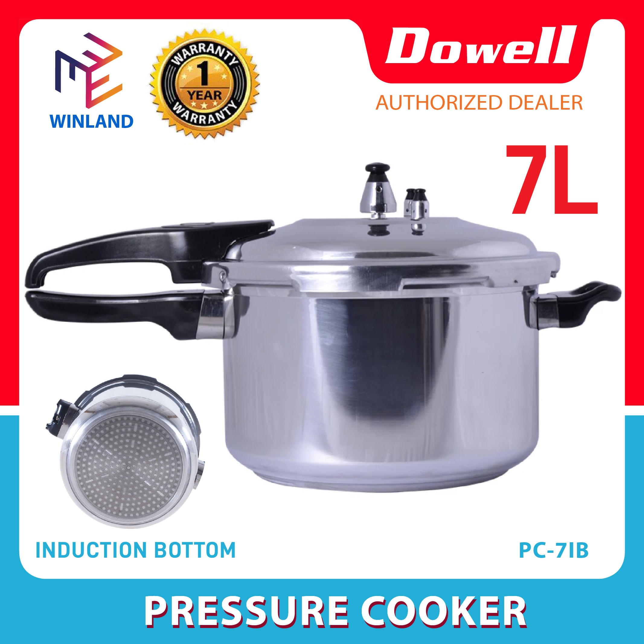 Dowell Original 7 Liter Pressure Cooker with Induction Base PC71B Shopee Philippines