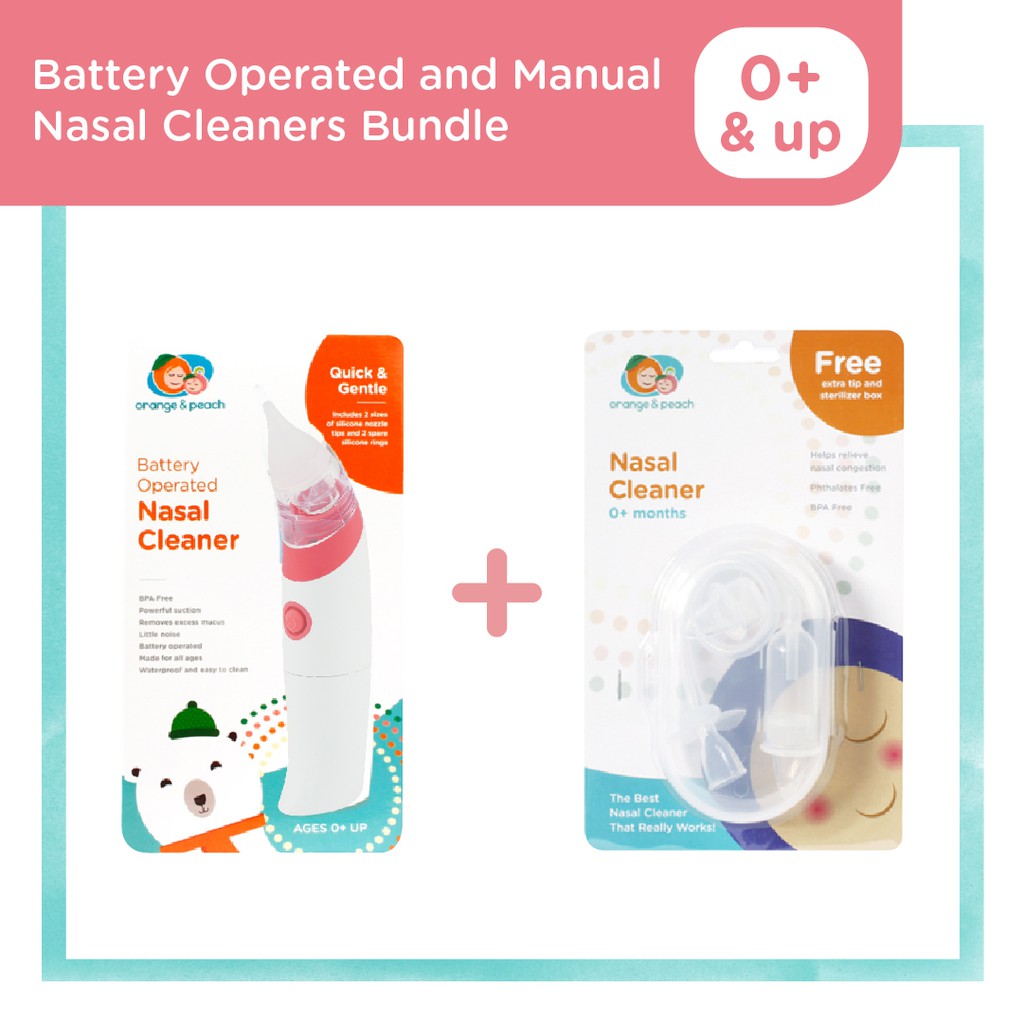 orange and peach nasal aspirator