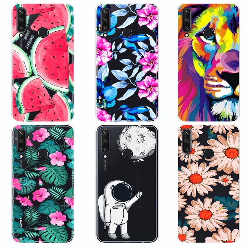 Huawei Y6p Case Clear Cartoon Printed Silicone TPU Soft Mobile Phone