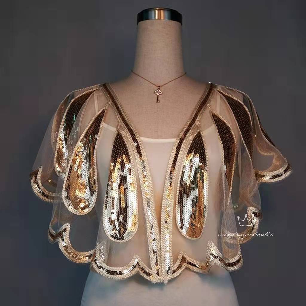 1920s Sequin Evening Dress Shawl Party Wear Wedding Evening Dress Shawl ...