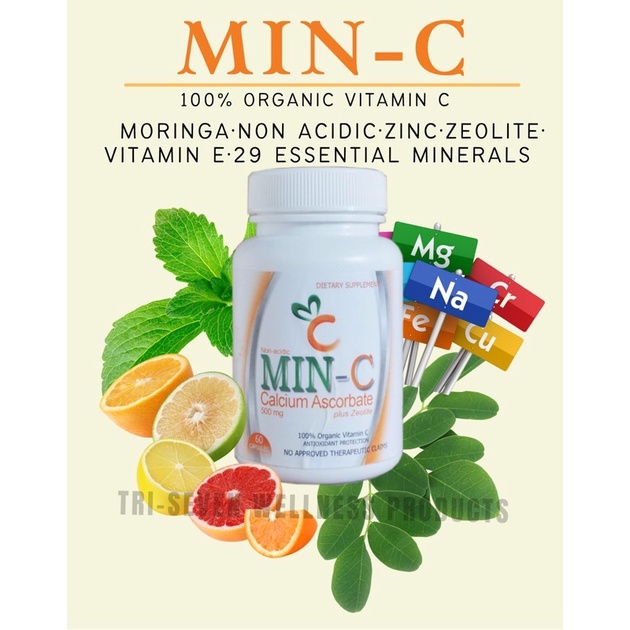 MINC 100 Organic Alkaline Vitamin C with Minerals and Zeolite 60