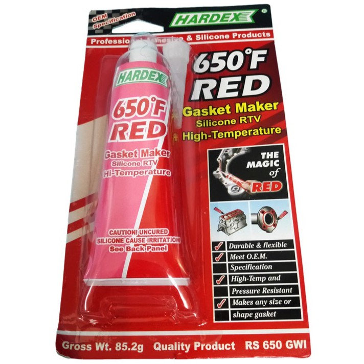 HARDEX gasket maker silicone RTV hi temperature RED 85.2g xde Shopee Philippines
