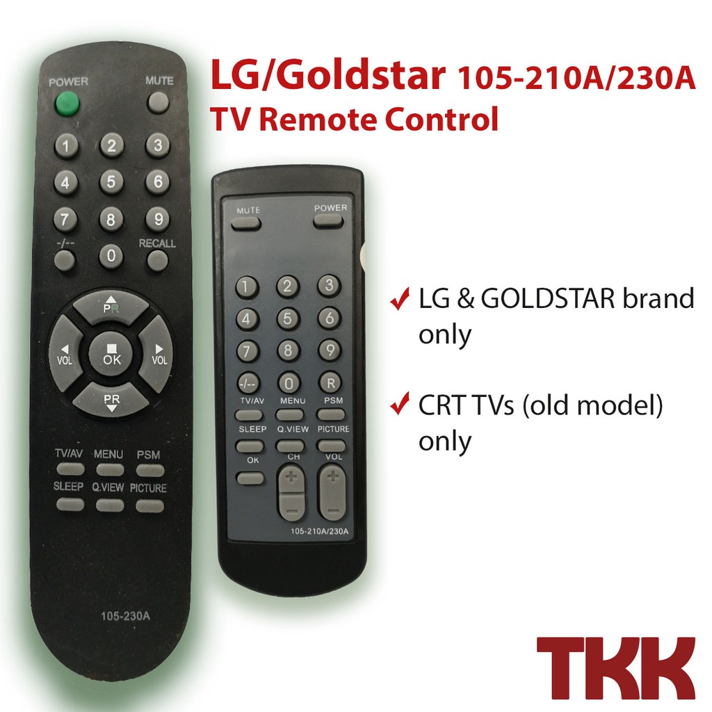 LG REMOTE CONTROLLER FOR CRT TV 105 210A 230A Shopee Philippines