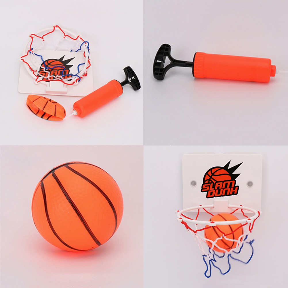 Mini Basketball Goal Hoop Net Ball Pump Set Kids Children Bedroom Toys