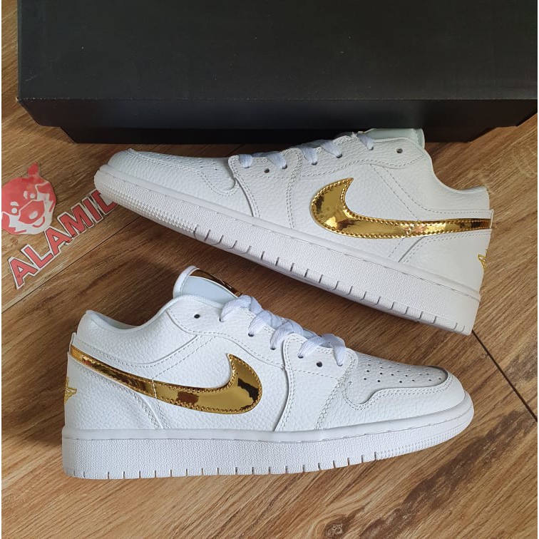 jordan 1 low white and gold