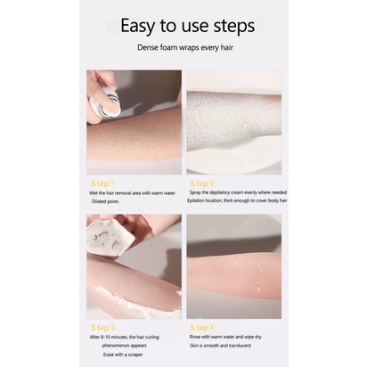Hair removal cream spray 150ml 5 minutes fast hair removal gentle and non-irritating can be used all