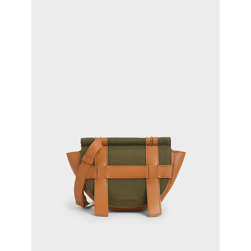 Charles & Keith Small Caged Canvas Crossbody Bag (Authentic) Shopee