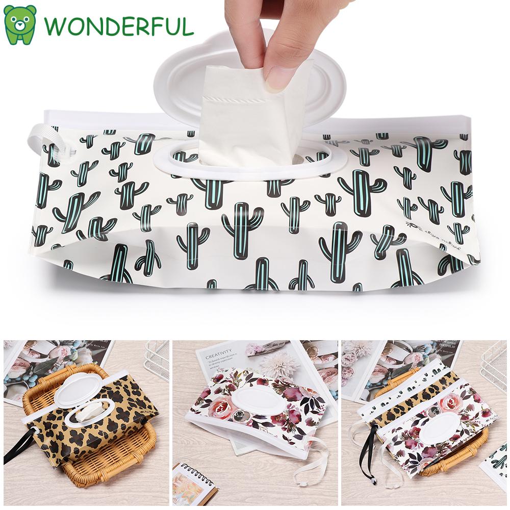 WONDERFUL Eco-friendly Wet Wipes Bag Cosmetic Pouch Tissue Case Napkin