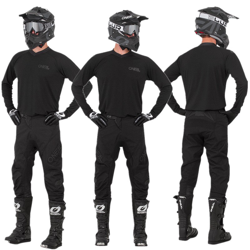 Black MX Splat Motocross Trikot mit Hose Weiß Outfit Gelände Enduro GhostBikes