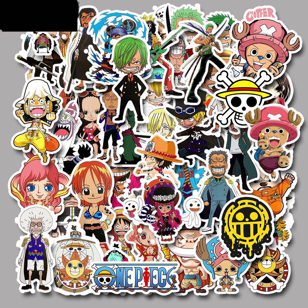 xs042-50pcs One Piece Cartoon Sticker Luffy Graffiti Sticker Suitcase ...