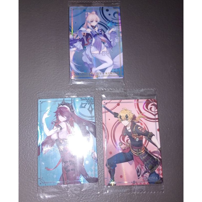 Official Genshin Impact Bandai Wafer Cards Kokomi Rosaria Thoma 