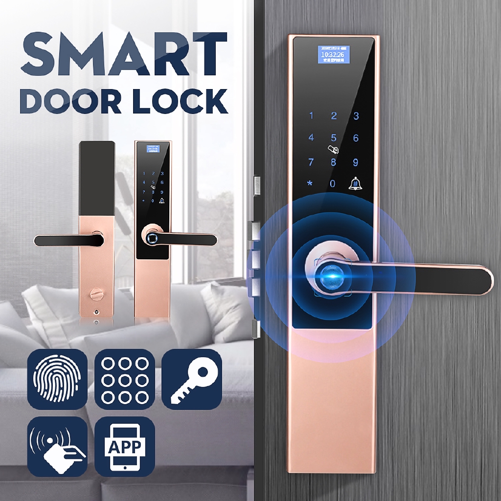 Digital Electronic Code Door Lock App Fingerprint Touchscreen Keyless Smart Lock