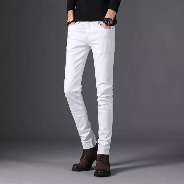 white stretchable jeans