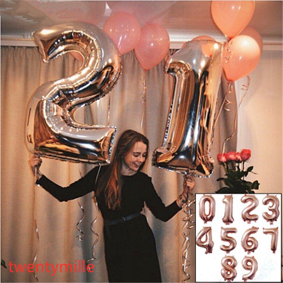 rose gold number balloons