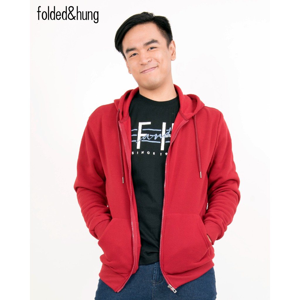 plain red zipper hoodie