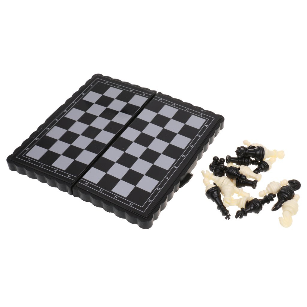 Plastic Pocket Chessboard Kids Toys Mind Game Travel Chess Folding Mini