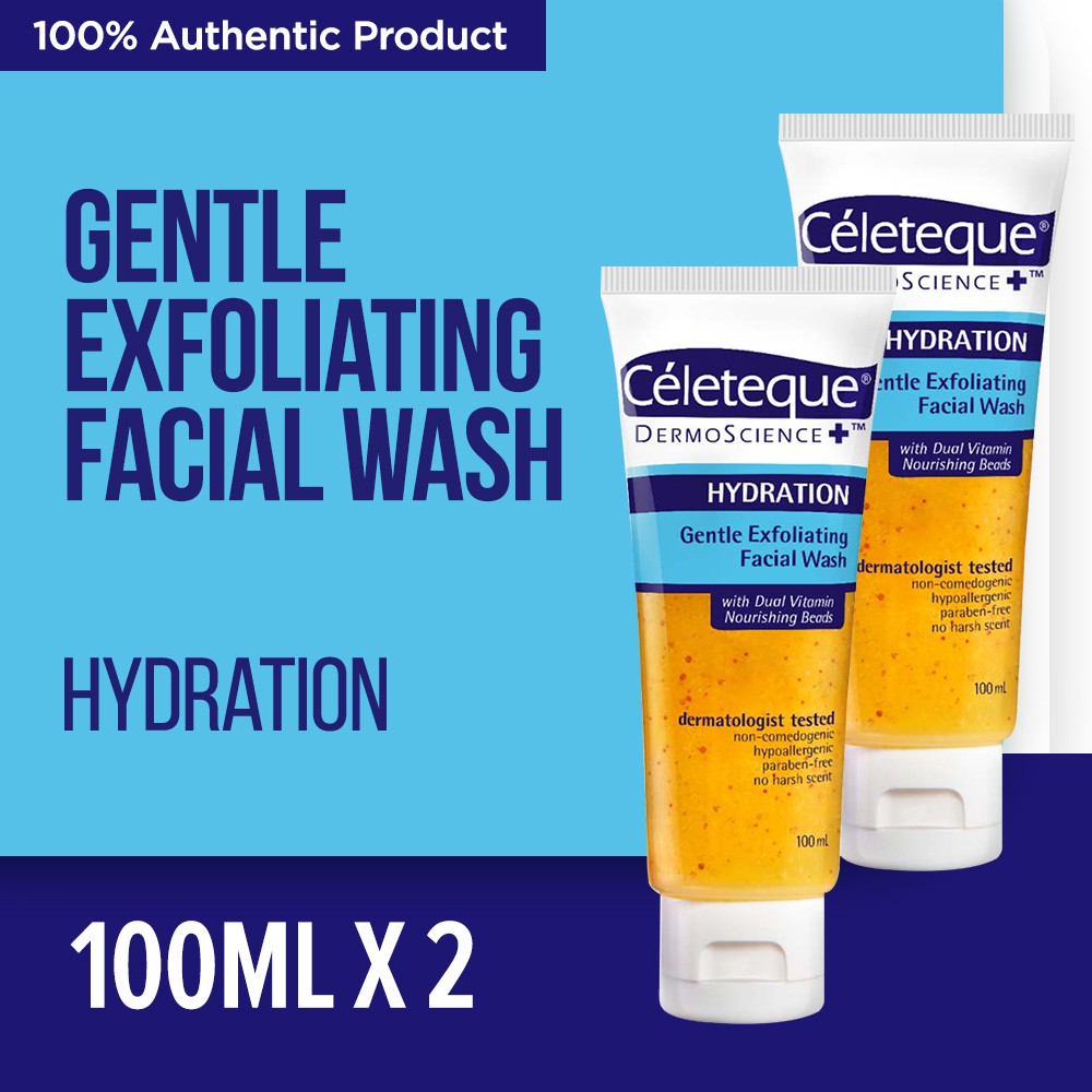 Celeteque Dermoscience Hydration Gentle Exfoliating Facial Wash 100ml X