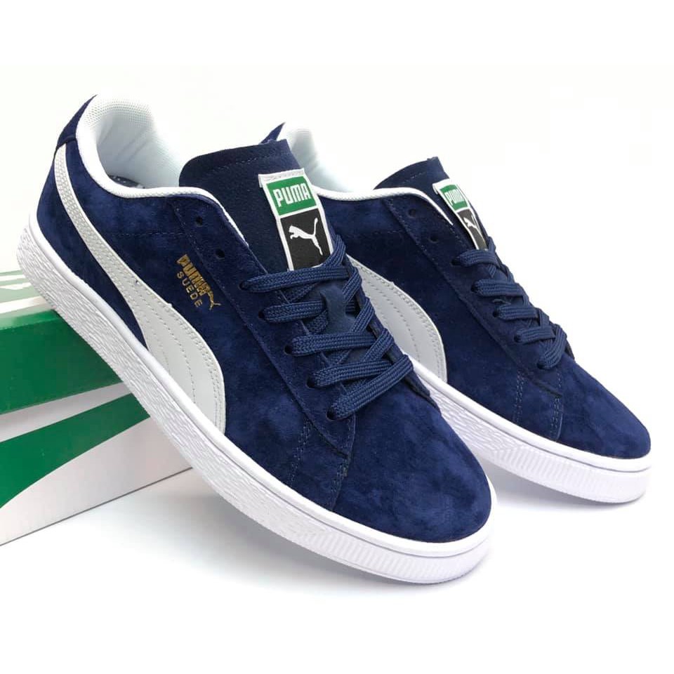 navy puma suede