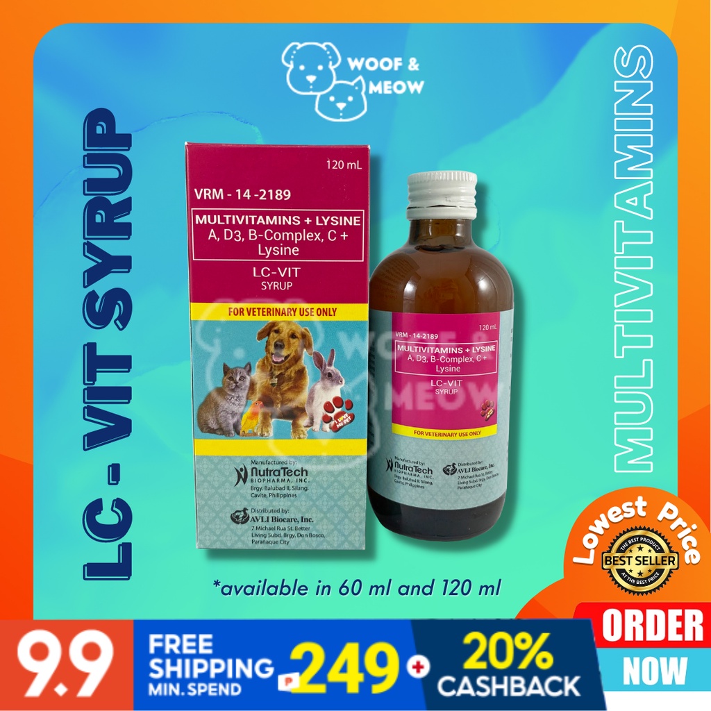 LC Vit Multivitamins Syrup, Pet Multivitamins Cat Dog Vitamins