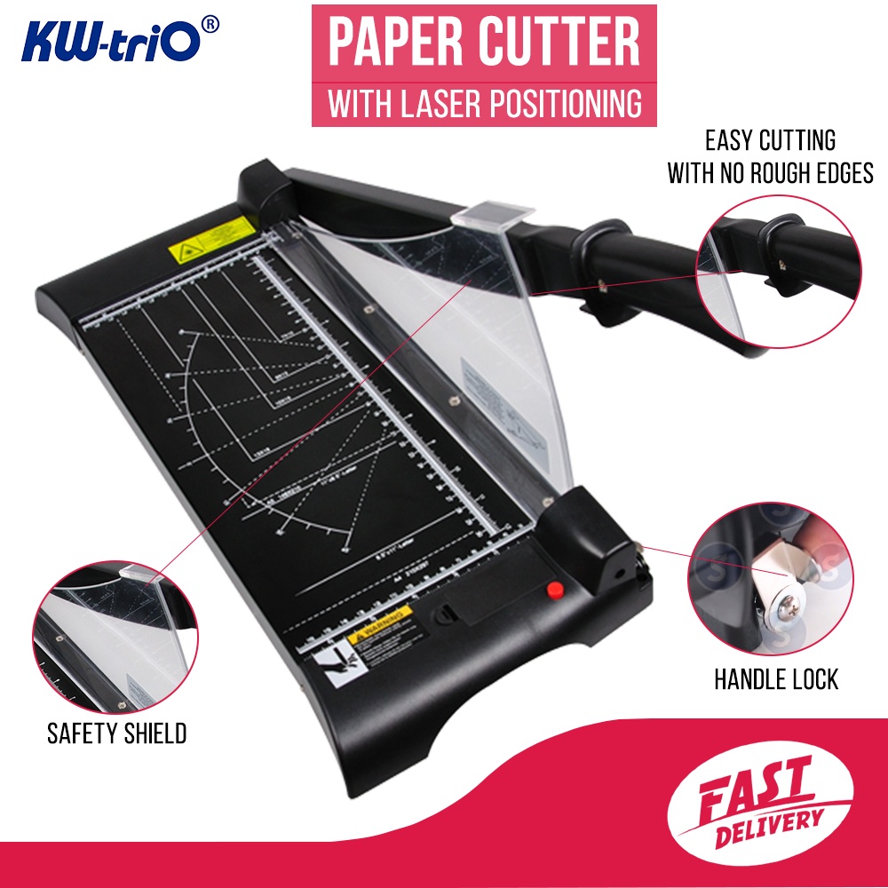Paper Cutter A4 size with Laser Positioning Light KW-TRIO | Shopee ...
