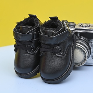 2022 season baby shoes soft bottom toddler shoes 1-3 years old non-slip girls shoes baby high top martin boots plus velv #2