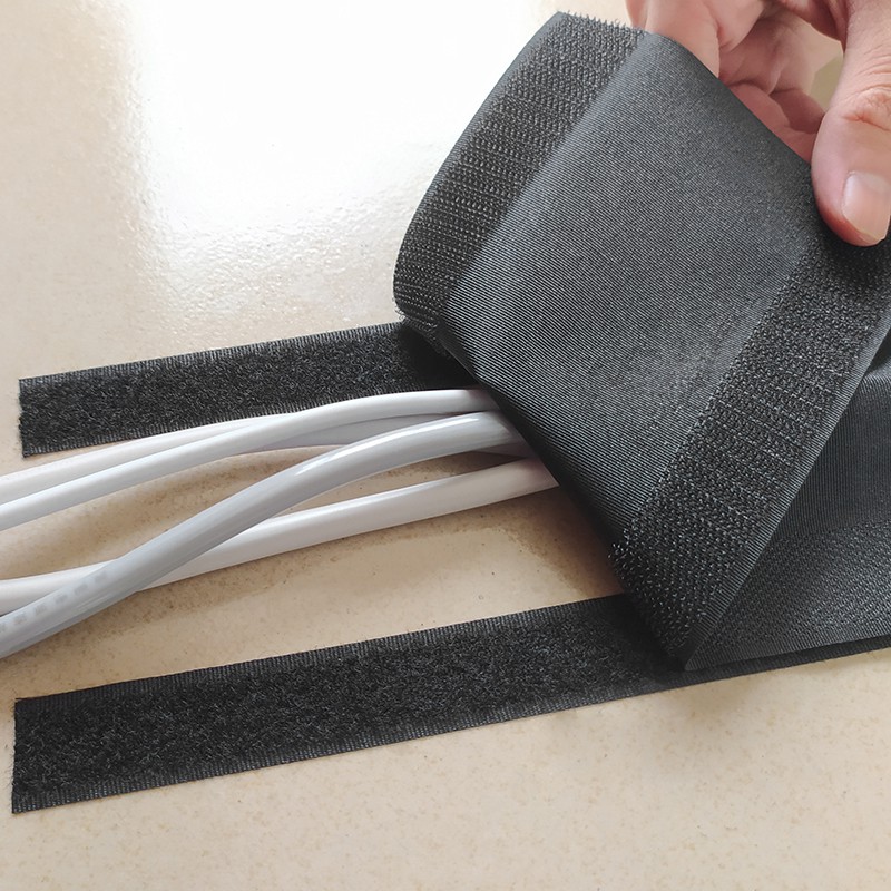 1 Meter Soft Adjustable Hook and Loop Office Desk Wire Cable Cover For