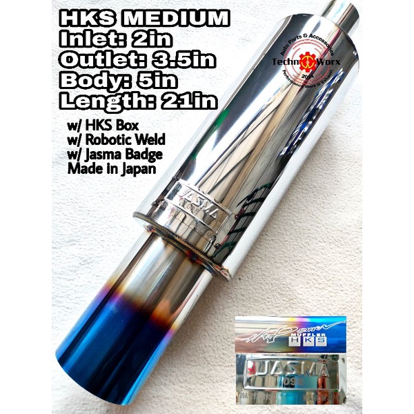 HKS Medium Orig Muffler Jasma Can Deep Free flow Japan titanium burnt