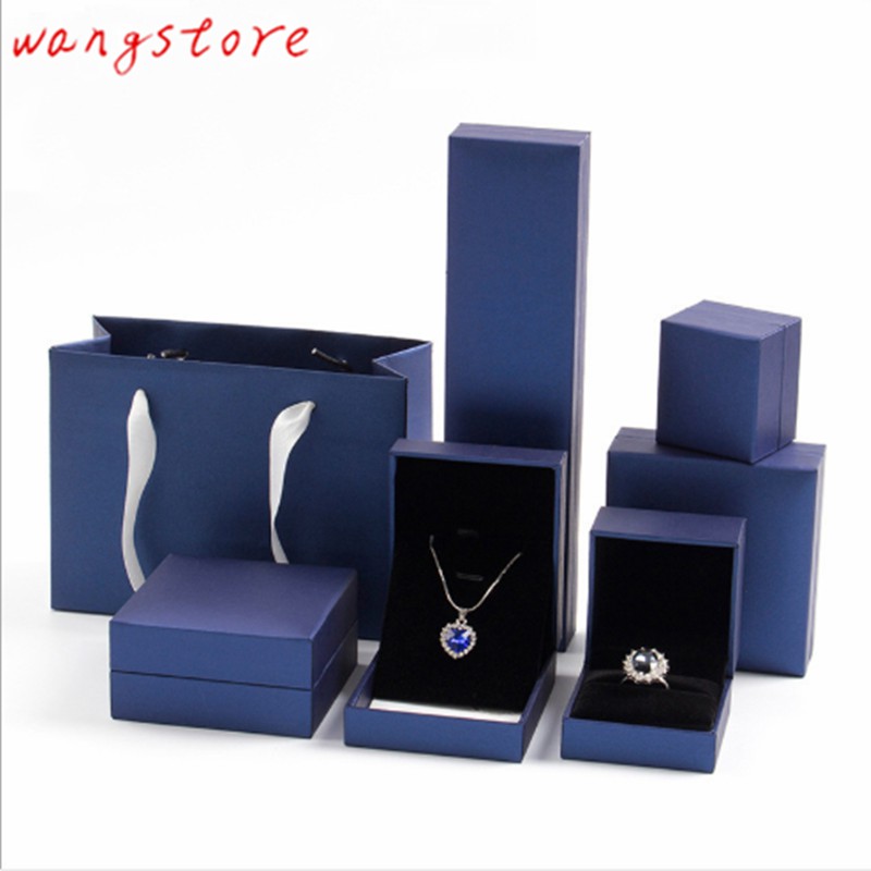 High End Jewelry Box Ring Box Blue Necklace Gift Box Set With Jewelry Box Shopee Philippines