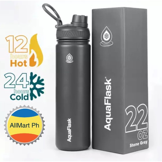 Stone Gray Aquaflask 22oz Wide Mouth with Aquaflask Ecobag | Shopee ...