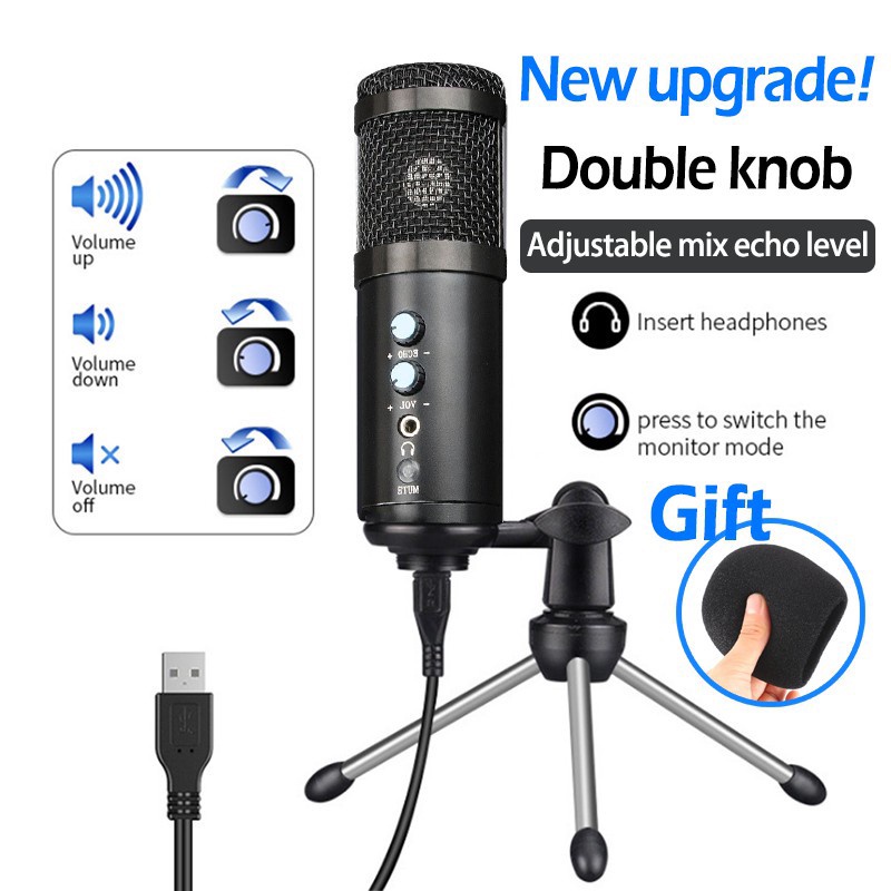 Microphone USB Condenser Recording Microphone Instrument Live Broadcast ...