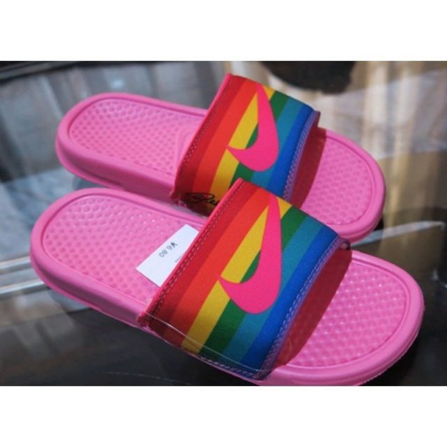 nike benassi rainbow