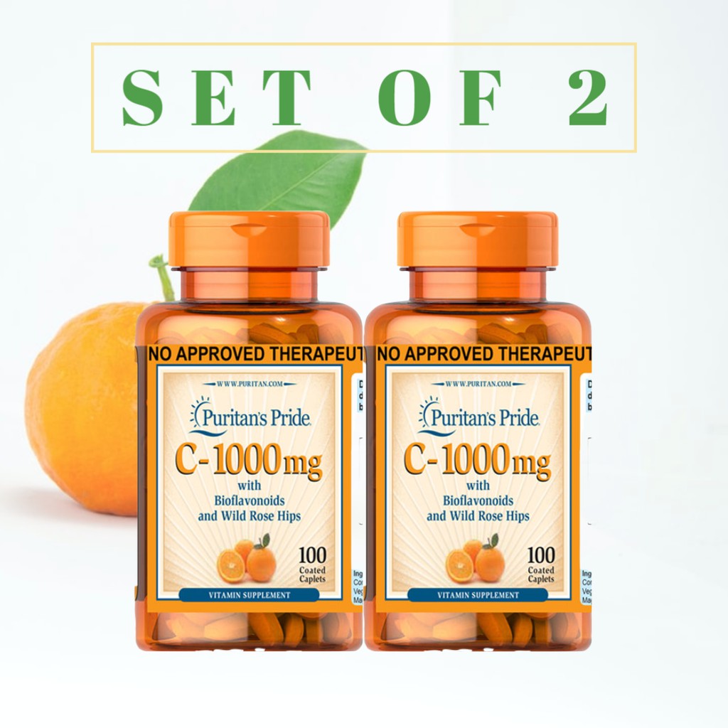 Vitamin C 1000 Mg Citrus Bioflavonoids Rose Hips 100 Caplets By Puritan S Pride Set Of 2 Shopee Philippines